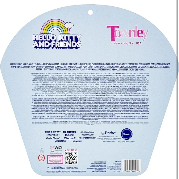 Sanrio HelloKitty and Friends 16 piece Glitter Body Gel Pens - Picture 2 of 9